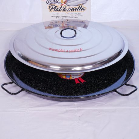 Plat à Paella Garcima émaillé 100cm + couvercle pour 85 personnes