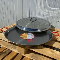Plat à Paella Garcima acier 38cm + couvercle inox pour 8 personnes