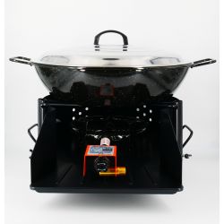 Kit Poêle creuse - BBQ40 pour 12 personnes - Plat creux émaillé 36cm - Couvercle
