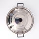 Poêle creuse émaillée 28cm avec couvercle Inox - Garcima