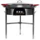 Kit à paella - 50 personnes - Pare-flamme inox - Plat acier - couvercle