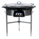 Kit à paella - 50 personnes - Pare-flamme inox - Plat émaillée - veilleuse - thermocouple - couvercle