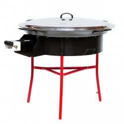 Kit à paella - BBQ70 pour 40 personnes - Plat acier avec couvercle inox