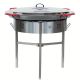 Kit à paella 50 personnes - Pare-flammes inox - Plat acier - Couvercle
