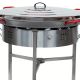 Kit à paella 50 personnes - Pare-flammes inox - Plat acier - Couvercle
