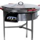 Kit à paella 85 personnes - Pare-flammes inox - Plat acier