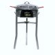 Kit à paella - Pare-flammes inox - 30 personnes - Plat acier et couvercle inox