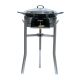 Kit à paella - Pare-flammes inox - 30 personnes - Plat émaillé avec couvercle inox - thermocouple