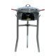 Kit à paella - Pare-flammes inox - 30 personnes - Plat acier et couvercle inox