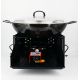 Kit Poêle creuse - BBQ40 pour 50 personnes - Plat creux émaillé 60cm - Couvercle