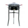 Kit à paella - Pare-flammes inox - 14 personnes - Plat acier - Couvercle - Thermocouple