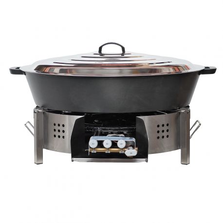 Mini Kit tartiflette - pare flammes 80cm Inox - Plat fonte 80cm - thermocouple
