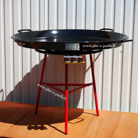 Kit à paella pour 120 personnes - poêle émaillée 115cm