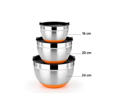 Bol en inox avec couvercle 1.6litres