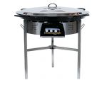 Kit à paella classique - Pare-flammes 60cm inox - 40 personnes - Plat émaillé avec couvercle inox