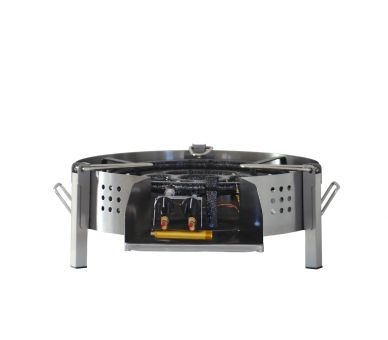 Kit paella Thermocouple - 40 personnes - Pare-flammes plan de travail 70cm inox - Plat Inox et couvercle inox
