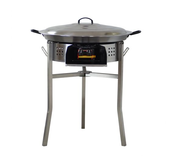 Kit paella Surpuissant - 40 personnes - Pare-flammes 70cm inox - Plat pata negra 80 cm avec couvercle inox