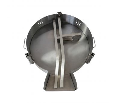 Kit à paella - 85 personnes - Pare-flamme inox 80cm - Plat acier 100cm avec couvercle inox