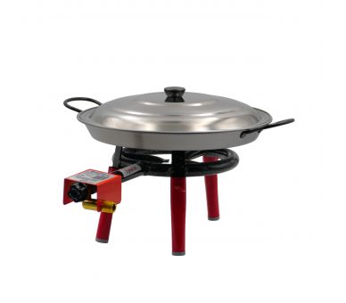 Kit à paella pour 10 personnes - Poêle acier et couvercle inox