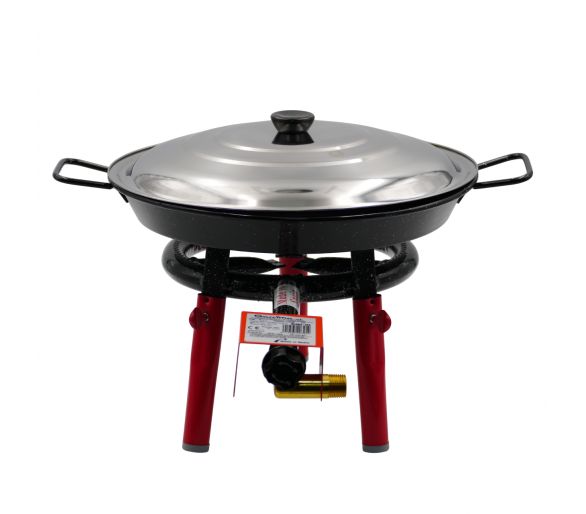 Kit à paella pour 10 personnes - poêle émaillée et couvercle inox