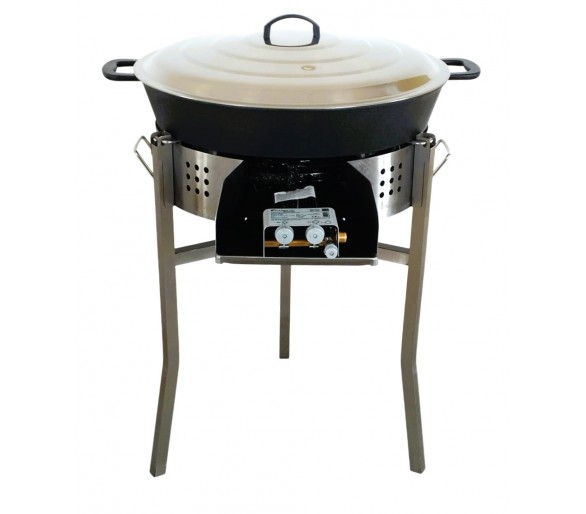 Kit tartiflette pare flammes inox 60cm - Poêle fonte 65cm - thermocouple pro