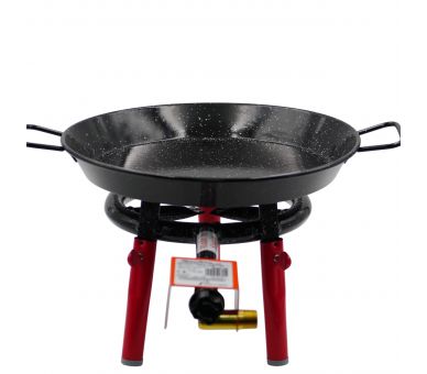 Kit à paella 14 personnes - avec poêle émaillée Garcima - Couvercle inox 