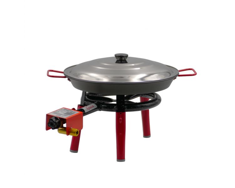 Kit à paella pour 7 personnes - poêle anti adhésive avec couvercle inox