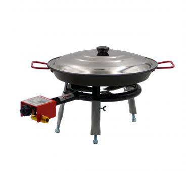 Kit à paella pour 7 personnes - poêle anti adhésive avec couvercle inox